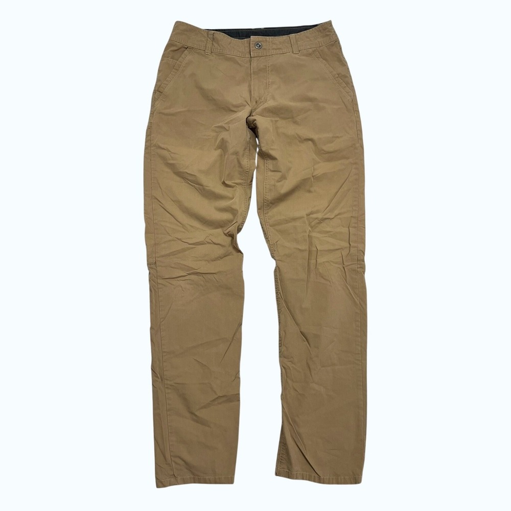 Kuhl Slax Khaki Tan Casual Hiking Chino Pants Mens 34x36 Travel Lightweight EUC